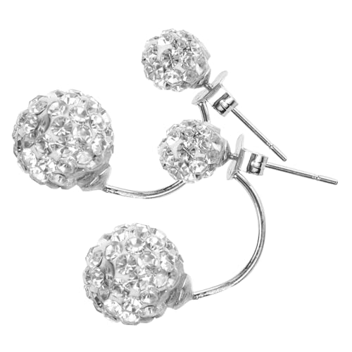 Healvian Silber Ohrstecker Damen mit Funkelnden Zirkonia Kugeln Eleganter Schmuck für Alltag Business und Freizeit Leichte Modische Ohrhänger Kombinierbar zu Kleidern und Jeans von Healvian