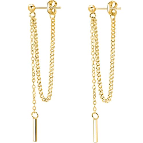 Healvian Silber Ohrstecker mit Kugelanhänger Lange Damen Ohrringe Leichte und Hautfreundliche Ohrhänger Eleganter Schmuck für Frauen Geeignet für Alltag und Besondere Anlässe von Healvian