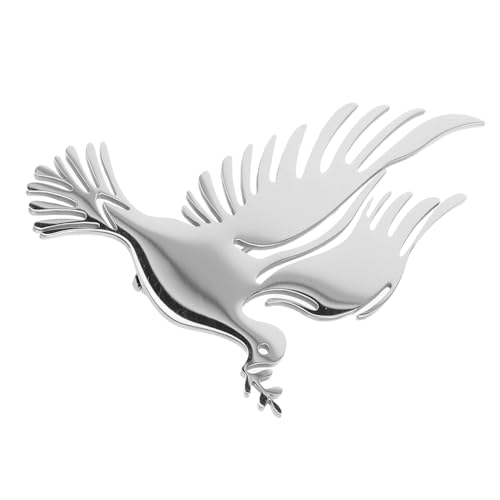 Healvian Silberne Friedens-tauben-brosche aus Robustem Metall Langlebige Stilvolle Anstecknadel mit Antiexpositionsfunktion Leichter Schmuck für Hochzeiten Beerdigungen und Alltag von Healvian