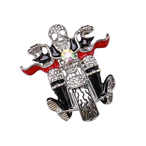 Healvian Silberne Halloween Brosche Motorradfahrer Alloy Pin für Kleidung Taschen Dekoration Leicht Tragbar Modisch für Party Favor von Healvian