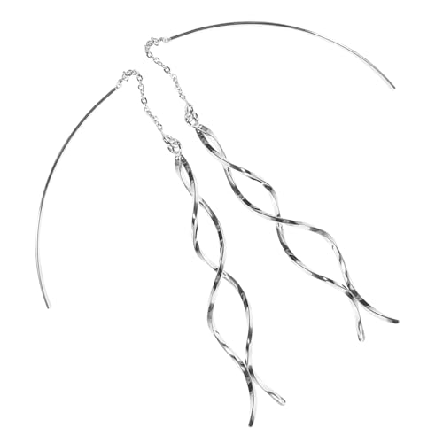 Healvian Silberne Quasten Ohrringe Damen Leichte Dekorative Ohrhänger mit Elegantem Kettendesign Komfortabel und Rostfrei für Alltag Party für Frauen und Freundinnen von Healvian