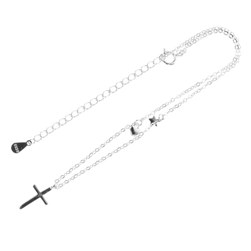 Healvian Kreuz Fußkettchen Für Damen Reinem Silber Mit Strasssteinen Verstellbar Für Strand Und Alltag Fußschmuck Zierliches Design von Healvian