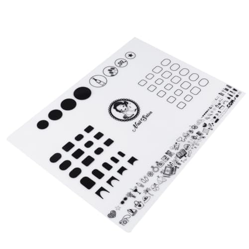 Healvian Silikon Nagelmatte Maniküre Matte Flexibel Leicht zu Reinigen Nagellack Übungspad mit Maßstab Nail Art Stempel Vorlage für Nailart DIY von Healvian