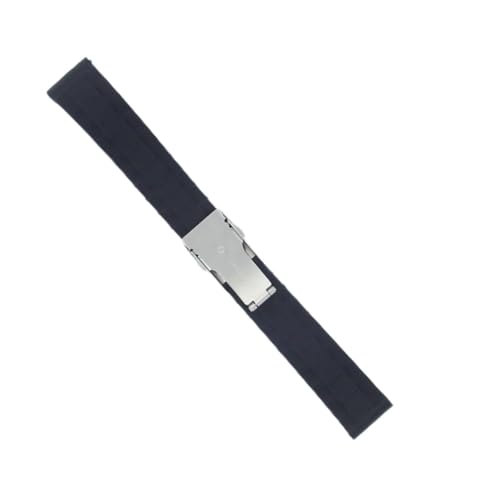 Healvian Silikon Uhrenarmband mit Edelstahl Faltschließe Langlebiges Armband in Schwarz Verstellbar Kompatibel mit Uhren Ersatzarmband für Herren und Damen von Healvian