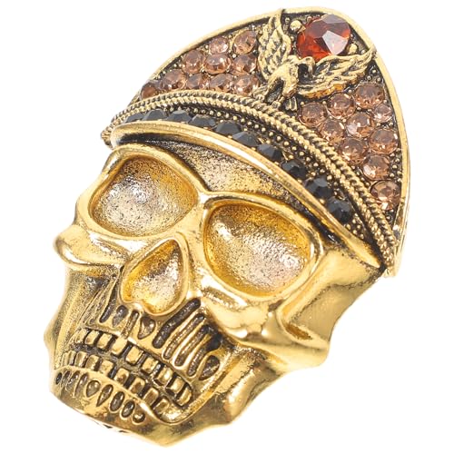Healvian Skelett Brosche mit Strass Eleganter Schädel Pin für Männer und Frauen Perfektes Halloween Kostüm Accessoire Stilvoller Anstecker für Kleidung Schals und Hüte von Healvian