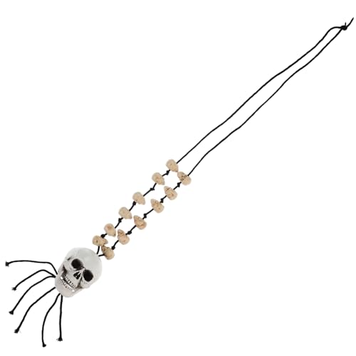 Healvian Skelett Halskette Resin Gruselige Halloween Deko Vintage Skull Anhänger für Kostümparty Robustes Langlebiges Schmuckstück für Rollenspiele und Hochzeiten von Healvian