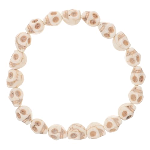 Healvian Skull Hand Bracelet für Männer und Frauen Punk Armband mit Einzigartigen Schädelperlen Stilvolles Halloween Accessoire Vielseitig Tragbar für Cosplay und Gothic Looks von Healvian