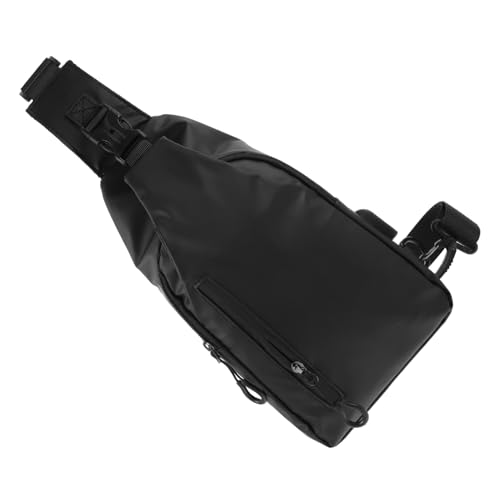 Healvian Sling Brusttasche Wasserdichte Umhängetasche für Damen und Herren für Wandern Camping Reisen Verstellbarer Schultergurt Atmungsaktives und Strapazierfähiges Material Schwarz von Healvian