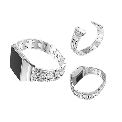 Healvian Smartwatch Armband mit Anpassbarem Rhinestone Besatz Ersatzarmband für Silber Stilvolles und Elegantes Design für Männer und Frauen für Täglichen Gebrauch von Healvian