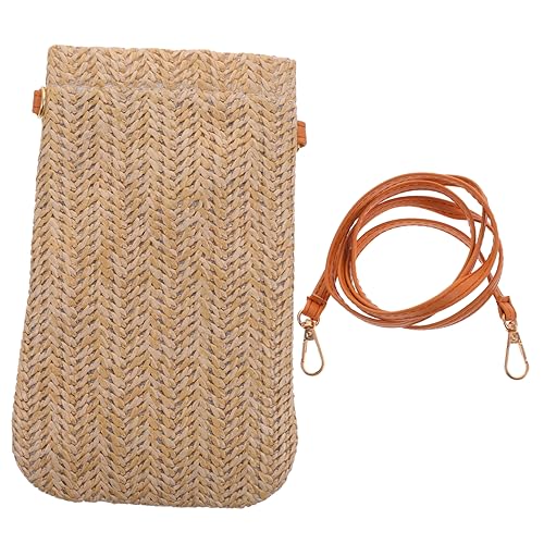 Healvian Sommer Damen Schultertasche Geflochtene Handytasche Klein Geldbörse Strandtasche Urlaub Essentials Leicht Elegant Für Alltag Party Shopping von Healvian