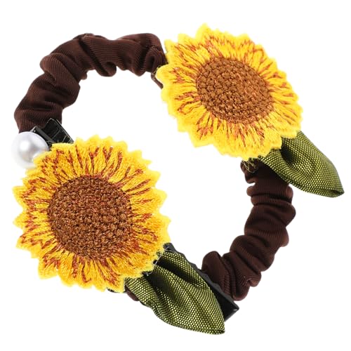 Healvian 2stücke Sonnenblumen-haarclips Für Mädchen Mit Elastischen Haargummis Süße Blumen-haaraccessoires Für Und Pferdeschwanz Für Alltag Und Besondere Anlässe von Healvian