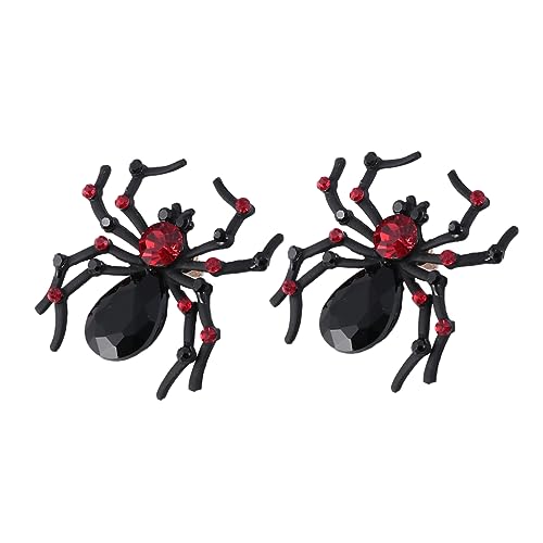 Healvian Spider Design Ohrringe Hoops Kristallbesetzt Stilvolle Halloween Accessoires Damen Ohrstecker Alloy Leicht Glitzernd Schwarz von Healvian