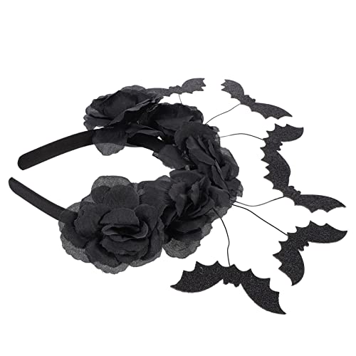 Healvian Spider Und Haarschmuck Für Halloween Kostüm Headband Mit Schwarzen Rosen Und Fledermaus-design Ergänzung Für Cosplay Und Partys von Healvian