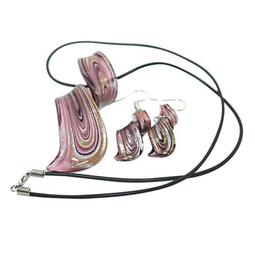 Healvian Spiralohrringe Halskette Set Damen Glas Schmuckset Eleganter Anhänger Modisch für Party Hochzeit Healvian Spiralohrringe Halskette Set Damen Glas Schmuckset Eleganter Anhänger Modisch für Party Hochzeit von Healvian