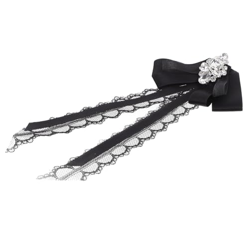 Healvian Spitzenbrosche Frauen Broschen Korsage Broschen für Frauen Große Broschennadel mit Schleife Große Fliege mit Schleife Reversnadel mit Schleife Stoff Black von Healvian