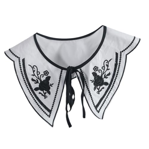 Healvian Spitzenkragen Abnehmbar Für Damen Fake-kragen Als Hemdkragen Kragen Unterhemd Mit Stickerei Anbringbar Für Bluse Modisch Und Praktisch von Healvian