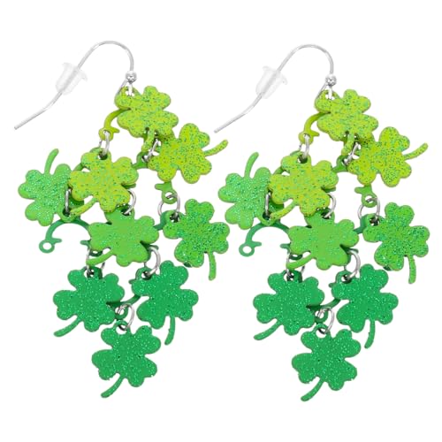 Healvian St Patrick's Day Shamrock Ohrringe Grün Emaille Kleeblatt Schmuck Damen Mädchen Glücksbringer Tropfenform Strapazierfähig Komfortabel für Party Hochzeit von Healvian