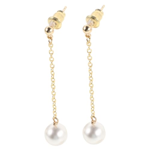 Healvian Statement Ohrringe für Frauen Lange Quasten Perlenohrringe mit Kettendetails Silber Ohrstecker Modischer Schmuck für Damen von Healvian