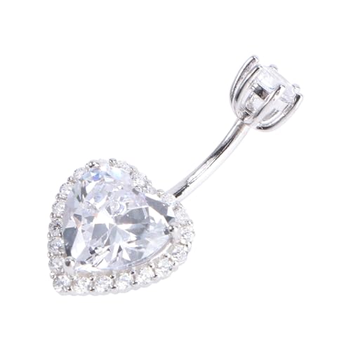 Healvian Sterling Silber Bauchnabelpiercing mit Zirkonia Herz Design Nabelring Körperschmuck Damen Modisch Langlebig Elegant Healvian Sterling Silber Bauchnabelpiercing mit Zirkonia Herz Design Nabelring Körperschmuck Damen Modisch Langlebig Elegant von Healvian