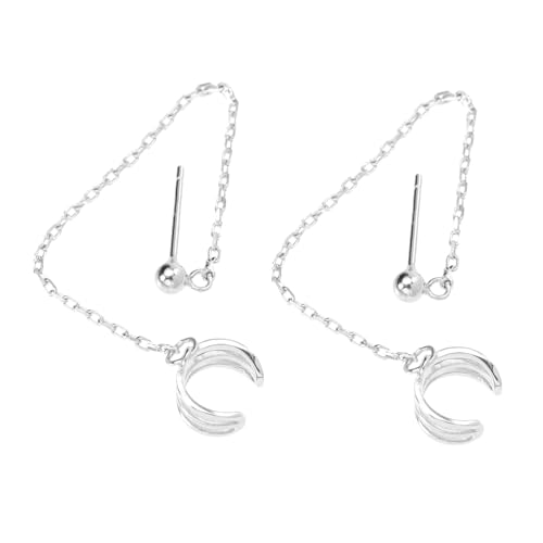 Healvian Sterling Silber Clip Ear Cuff Ohrklemme mit Kettenanhänger Modischer Ohrschmuck für Damen Geschenkidee für Geburtstag Hochzeit Party Eleganter Modeschmuck von Healvian