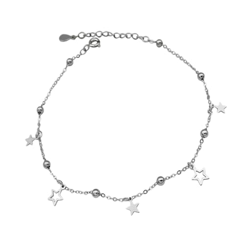 Healvian Sterling Silber Fußkettchen Damen Verstellbare Minimalistische Stern Knöchel Kette Modischer Schmuck Langlebig und Angenehm zu Tragen für Frauen und Freundinnen von Healvian