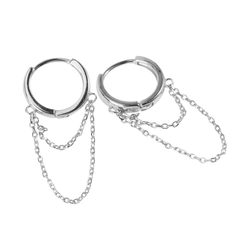 Healvian Sterling Silber Ohrringe Damen Doppelketten Design Ohrhänger Ohr Tropfen Schmuck für Frauen Modisch Schlicht Langlebig von Healvian