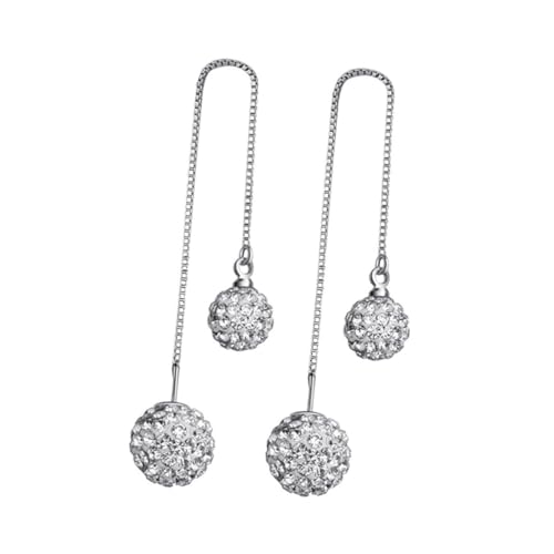 Healvian Sterling Silber Ohrringe Damen Geometrisch Quasten Schmuck Mit Strassbesatz Elegant Für Hochzeit Alltag von Healvian