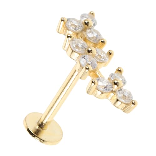 Healvian Sterling Silber Ohrstecker Damen Fächerförmig Zirkonia Ohrpiercing Leicht Komfortabel Flacher Verschluss Mode Schmuck Für Frauen Teenager Alltag Party von Healvian