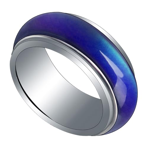 Healvian Stimmungsring Farbwechsel Ring für Damen Herren Modeschmuck Robust Langlebig Modischer Farbwechselring Emotion Temperatur Schmuck Geschenk von Healvian