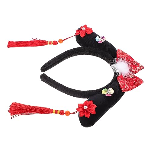 Healvian Stirnband Kopfbedeckung Stirnbänder Brauthaar Frauen Perle Haargummi die chinesen elegant Party Haarschmuck haar tapes hairband Party-Kopfschmuck weibliche Haarbänder Polyester rot von Healvian