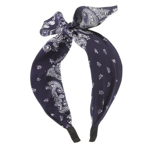 Healvian Breites Kopfband Für Damen Mit Knoten Und Hasenohren Weiche Stoffqualität Modische Haardekoration Für Verschiedene Anlässe Und Outfits Für Kopfgrößen von Healvian