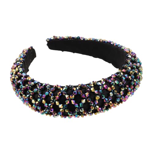 Healvian Stirnband mit breiter Krempe breite Haarbänder böhmisches breites Stirnband mit Strass Bling-Haarschmuck für Frauen Stoff von Healvian