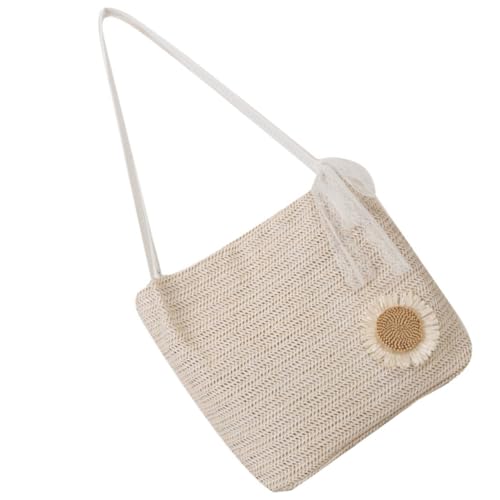 Healvian Strandtasche Groß Gewebt Stroh Modischer Handtasche für Sommer Praktische Schultertasche für Handy Handtücher für Strand Freizeit von Healvian