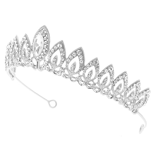 Healvian Strass Brautkrone aus Langlebigem Legierungs Material Leichtes Dekoratives Tiara Haarreif für Hochzeit Party Performance Stabile Damen Kopfbedeckung von Healvian