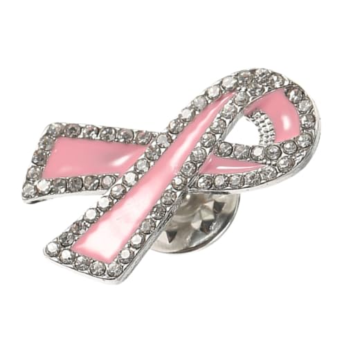 Healvian Strass Brosche Damen Rotes Band Brustkrebs Awareness Anstecknadel Schmuck Metall für Frauen Unterstützend Charity Fundraiser von Healvian