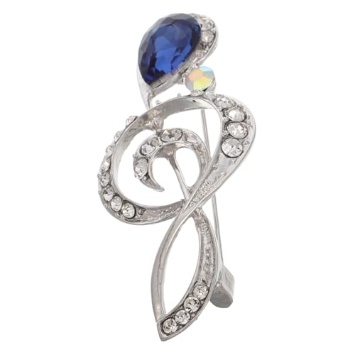Healvian Strass Brosche Musiknote Silber blau mit Anti exposition Funktion Modische Anstecknadel für Frauen Vielseitig Einsetzbar für Kleid Bluse Schal und Formelle Anlässe von Healvian