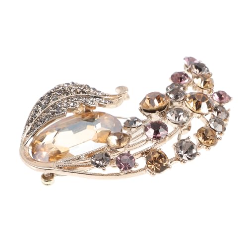 Healvian Strass Brosche Pin Wasserfall Glitzer Anstecknadel für Kleidung Mantel Schal Revers Schmuck Damen Accessoire Festlich Elegant von Healvian