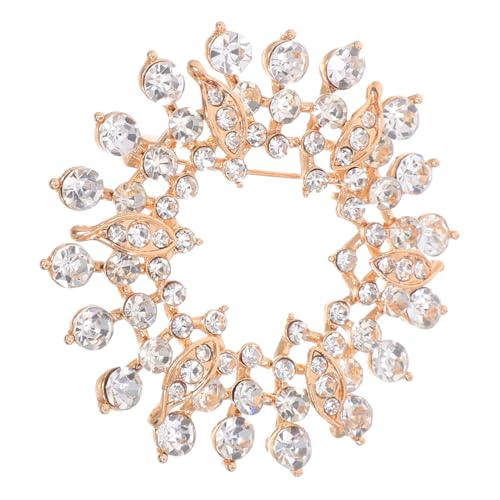 Healvian Strass Brosche für Damen Vintage Pin aus Langlebiger Zinklegierung Festlicher Anstecker für Hochzeiten Kleidung Taschen und Schals Stilvolles Schmuckaccessoire von Healvian