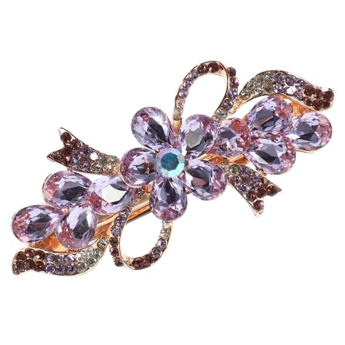 Healvian Strass Haarklammer Damen mit Funkelnden Kristallsteinen Metall Haarklammer Frühling Clip Pferdeschwanz Haarschmuck für Frisuren Rutschfest und Langlebig für Braut und Alltag von Healvian