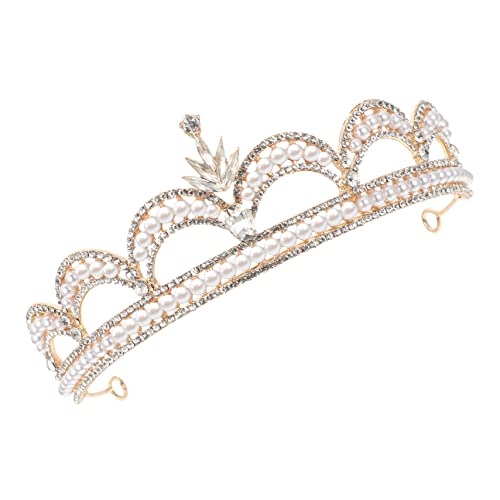 Healvian Strass-Krone Braut Tiara Haarschmuck für die Braut Hochzeitskrone hochzeit kopfschmuck Brautstirnband mit Strasssteinen Haarschmuck für die Hochzeit Zinklegierung von Healvian