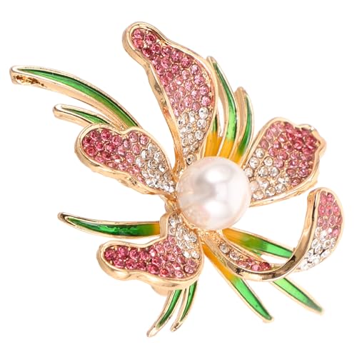 Healvian Blumen-anstecknadel Aus Zinklegierung Mit Perlenverzierungen Und Strass Für Kleider Und Cardigans Elegantes Gestaltetes Retro-accessoire Für Damen von Healvian