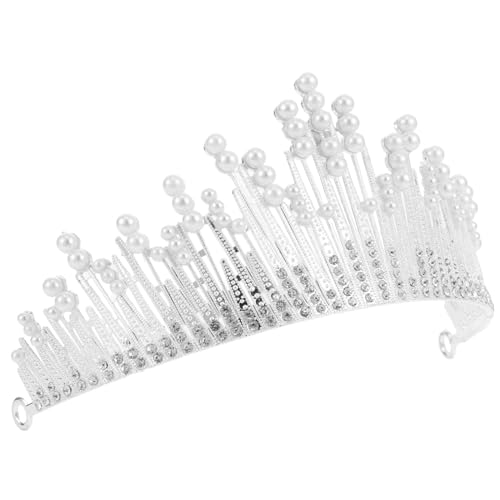 Healvian Hochzeit Kurze Spitze Kopfschmuck Braut Haar Zubehör Silber Legierung Krone von Healvian