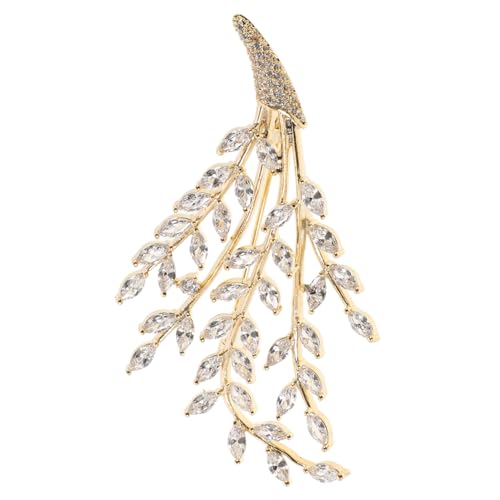 Healvian Strassbrosche Damen Kupfer Anstecknadel mit Funkelnden Kristallen Modischer Schmuck für Kleidung Schal und Blusen Eleganter Lapel Pin für Festliche Anlässe von Healvian