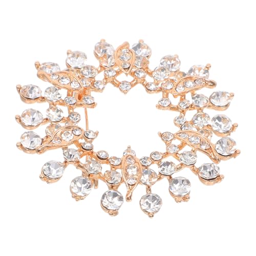 Healvian Strassbrosche aus Legierung mit Kristallrankenmotiv Modische Anstecknadel für Damen Festliche Schmuckaccessoires für Hochzeiten Weihnachten und Kleider von Healvian
