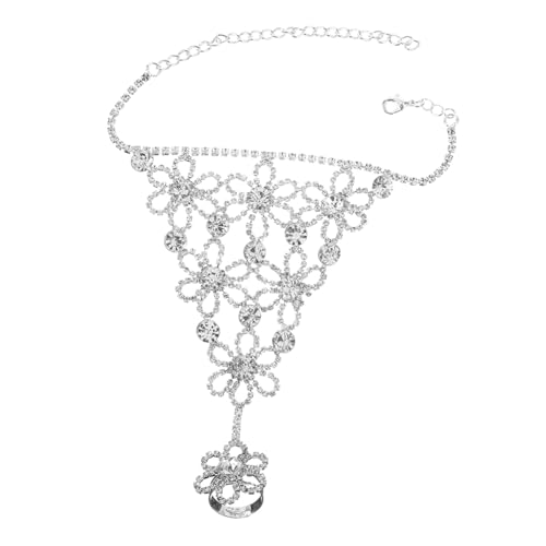 Healvian Strasskette Handbackkette Hochzeit Braut Ketten Finger Bräute Handkette Perlen Ringarmbänder Schmuck Für Handgeschirr Strass-handschmuck Ring Armband Strasssteine Silber Healvian Strasskette Handbackkette Hochzeit Braut Ketten Finger Bräute Handkette Perlen Ringarmbänder Schmuck Für Handgeschirr Strass-handschmuck Ring Armband Strasssteine Silber von Healvian