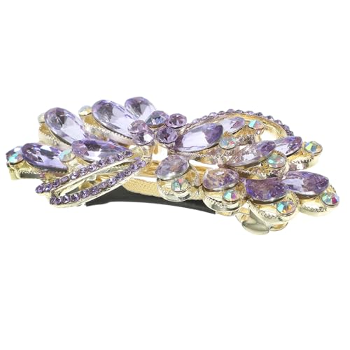 Healvian Strasssteine Haarklammer Damen Französische Haarspange Hochzeits Brautschmuck mit Glitzerndem Design Vielseitiger Haarclip für Festliche Anlässe und Alltag von Healvian