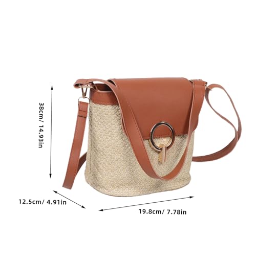 Healvian Straw Crossbody Bag Hand-woven Bucket Handbag Lightweight Summer Beach Purse Large Capacity Phone Cosmetics Tote For Women von Healvian