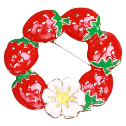 Healvian Strawberry Brosche Anstecknadel Damen Schmucknadel für Kleidung Strickjacke Schal Rucksack Pin Modische Leichte Legierung Dekorativ für Alltag und Bühnenauftritte von Healvian
