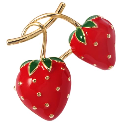 Healvian Strawberry Brosche aus Premiumlegierung Dekorativer Ansteckpin für Kleidung Schals Taschen Langlebig und Sicher Modisches Accessoire für Damen für Cardigans und Mäntel von Healvian