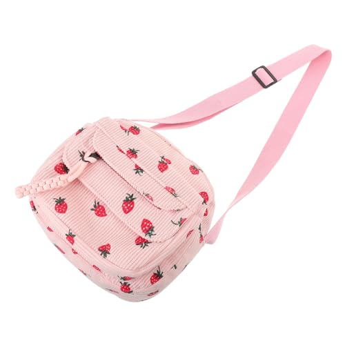 Healvian Strawberry Corduroy Crossbody Bag Damen Kleine Handtasche Schultertasche Süßes Design Vielseitig Für Alltag Sommer von Healvian